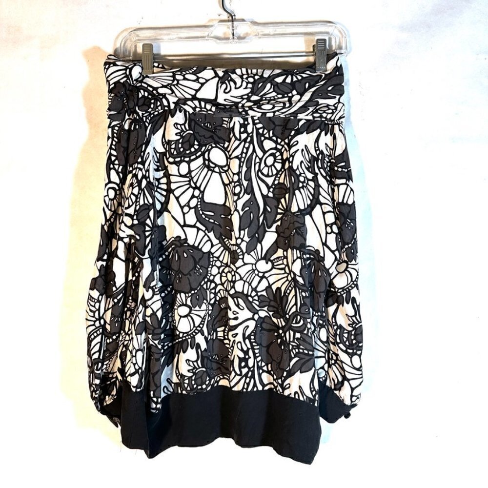 Michael Kors Shirt Top Blouse Floral Long Sleeve Black Large Boat Neck Formal - Picture 10 of 10
